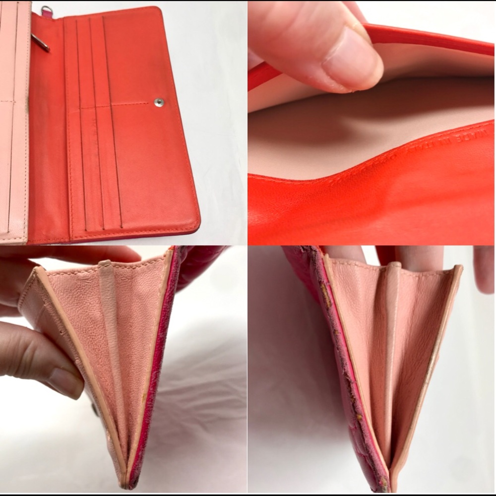 Dior Lady Dior Lambskin Leather Bifold Long Wallet w/ Charm - Picture 7 of 8